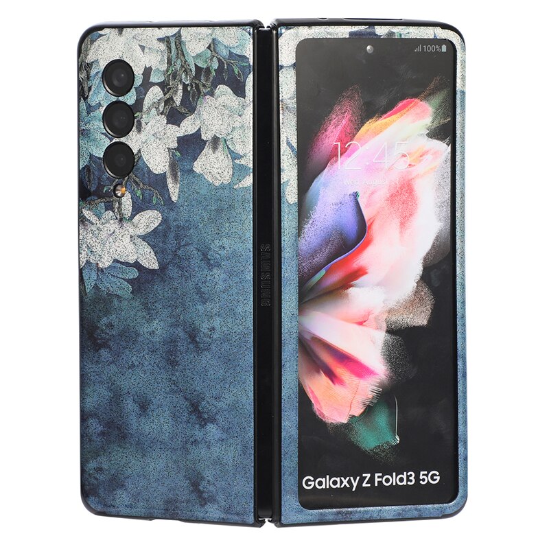 Glitter Powders Retro Flowers Phone Case For Samsung Galaxy Z Fold 4