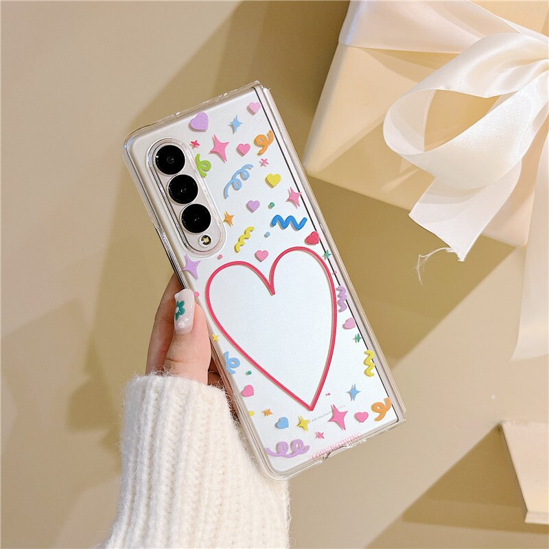 Cute Love Hair Ball Bracelet Phone Cases For Samsung Galaxy Z Fold 4
