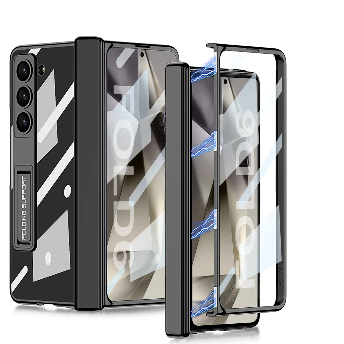 Transparent Case with Hinge Protection & Bracket for Samsung Galaxy Z Fold 6
