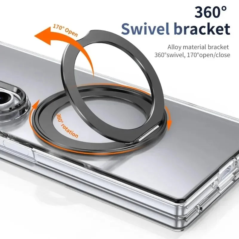Clear Magnetic Ring Kickstand Case