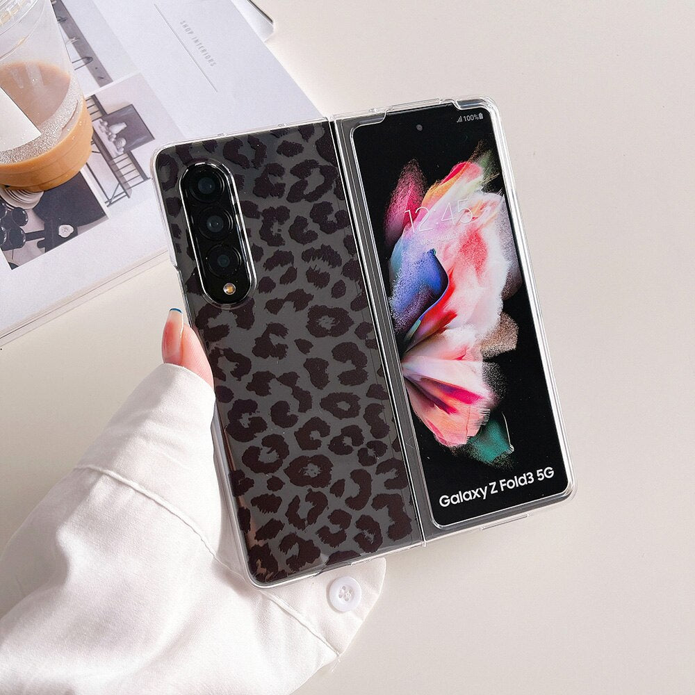 Woman Fashion Leopard Pattern Phone Case For Samsung Galaxy Z Fold 4 5G