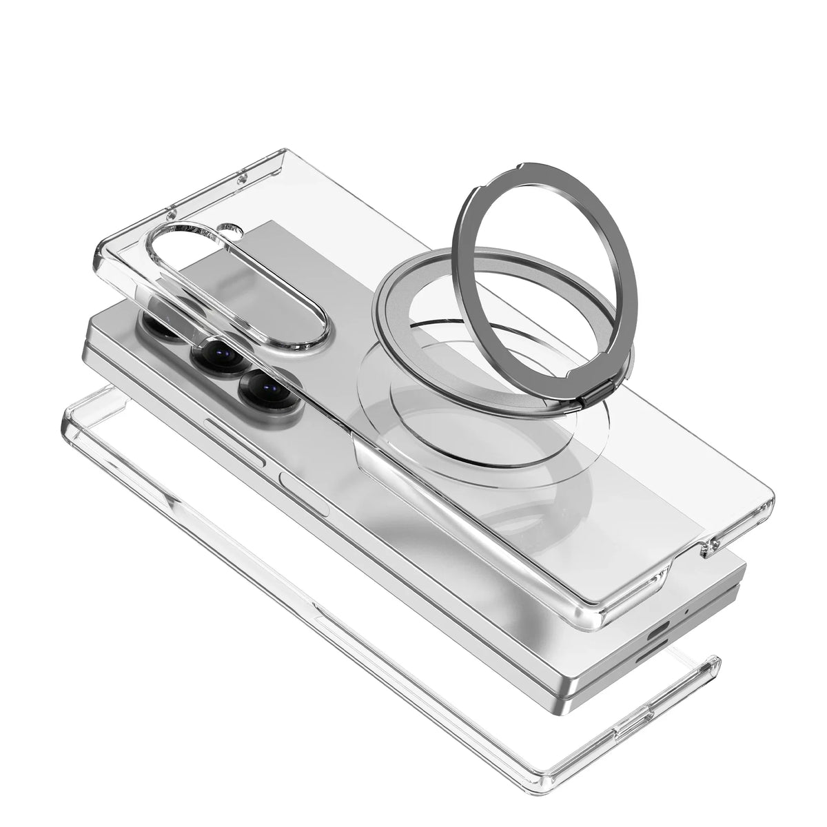 Clear Case with 360° Rotating Kickstand
