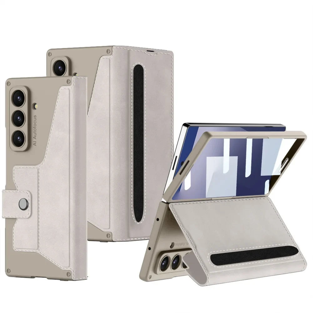 Premium Leather Wallet Stand Case