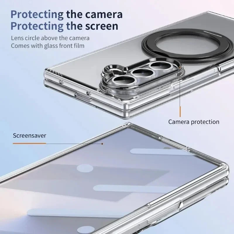 Clear Magnetic Ring Kickstand Case