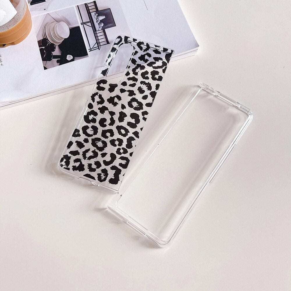 Woman Fashion Leopard Pattern Phone Case For Samsung Galaxy Z Fold 4 5G