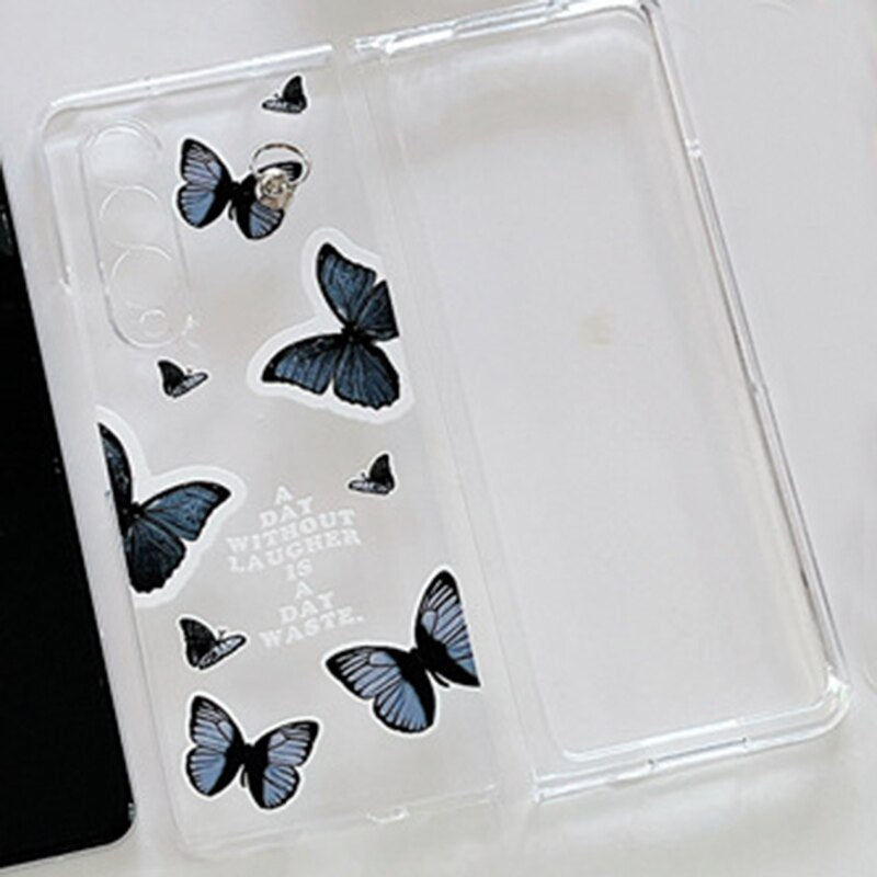 Black Butterfly Phone Stand Case for Samsung Galaxy Z Fold 4