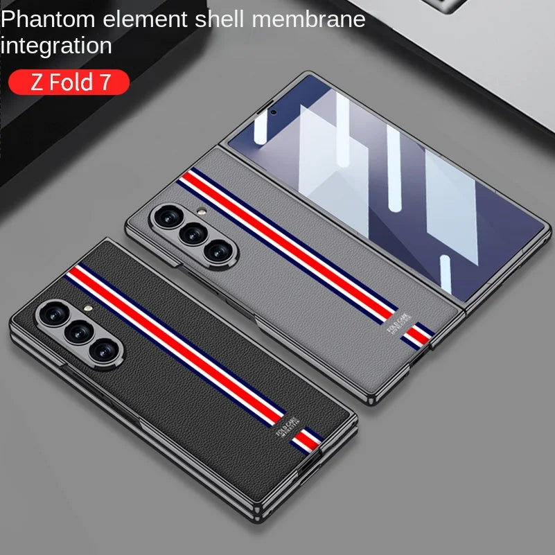 Luxury Stripe Leather Case