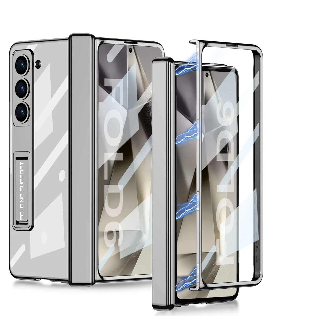 Transparent Case with Hinge Protection & Bracket for Samsung Galaxy Z Fold 6