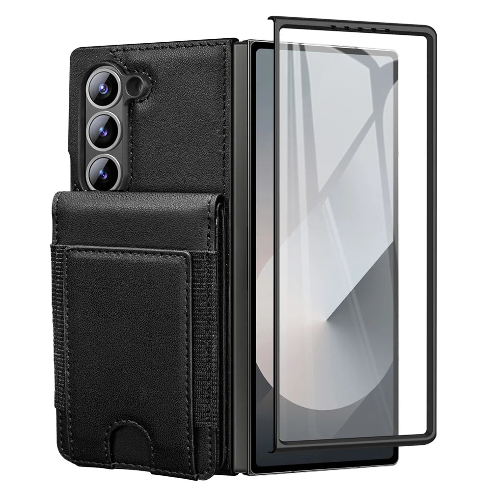 Leather Wallet Case with Screen Protector