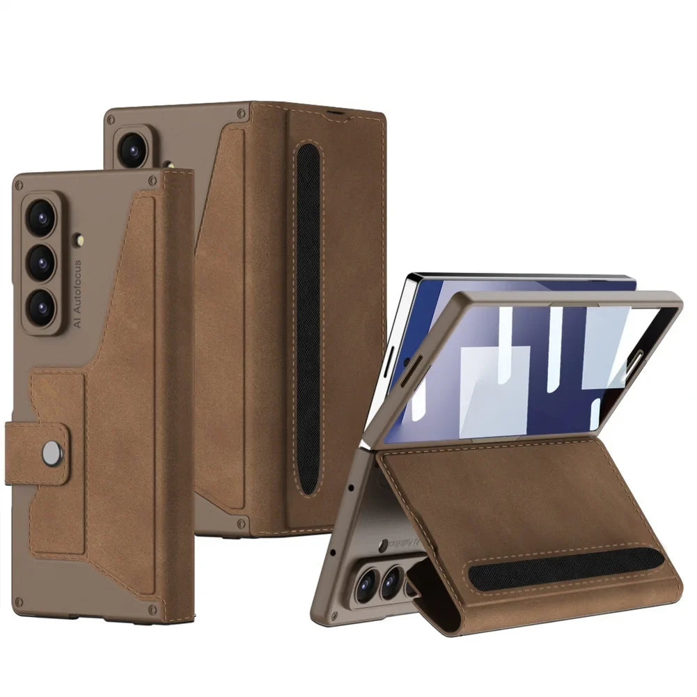 Premium Leather Wallet Stand Case