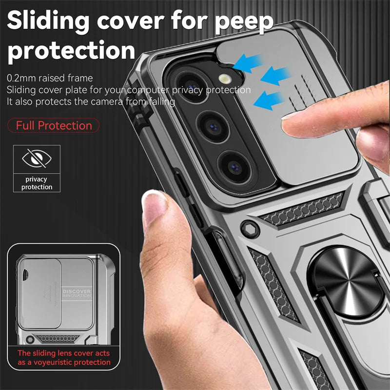 Rugged Armor Case with Kickstand & Camera Cover