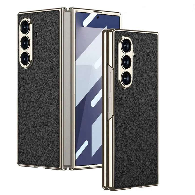Luxury Stripe Leather Case
