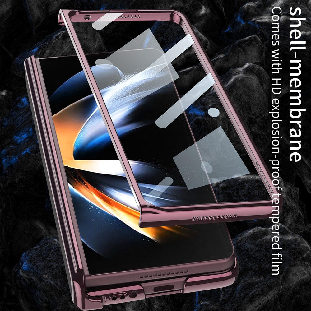 Magnetic Hinge Case with Glass Film Protective for Samsung Galaxy Z Fold 4