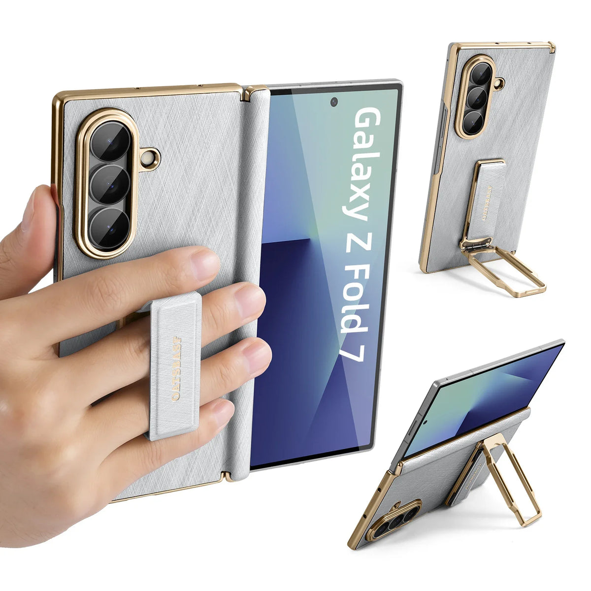 Strap Stand Leather Case for Z Fold 7