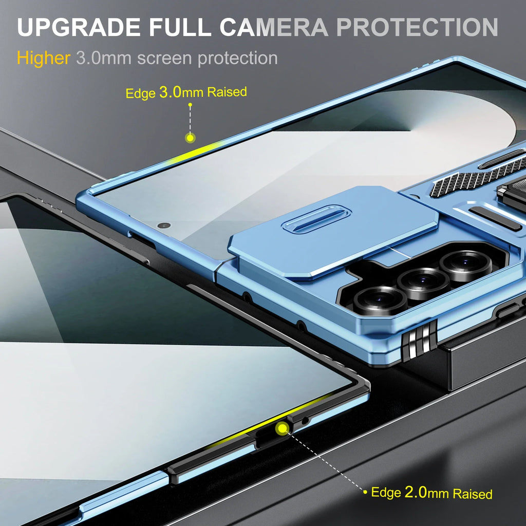 Rugged Armor Sliding Camera Case with Metal Kickstand