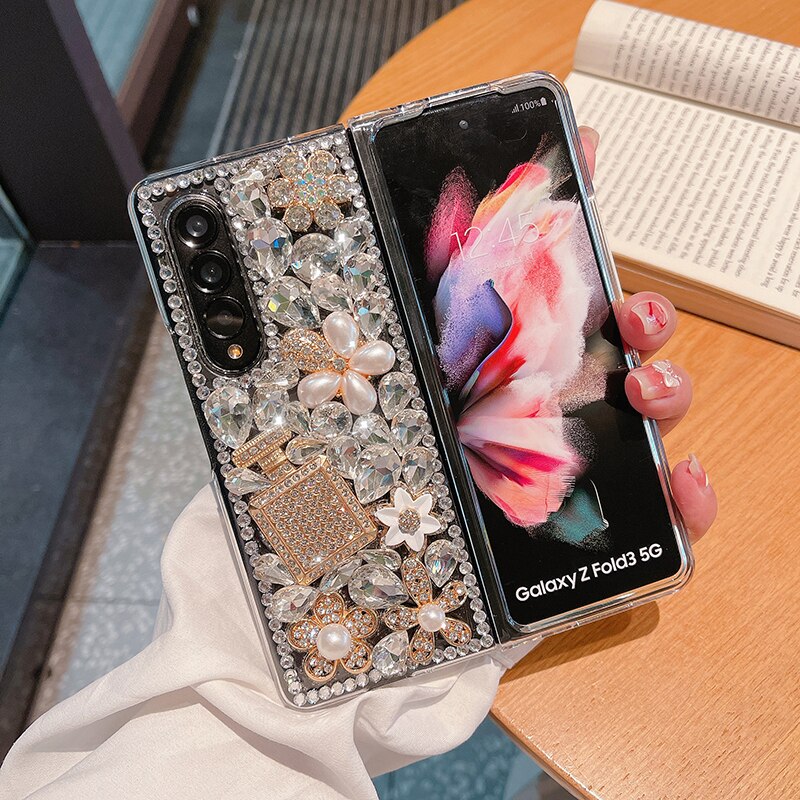 Luxury Pearl Flowers Case For Samsung Galaxy Z FOLD 4 5G