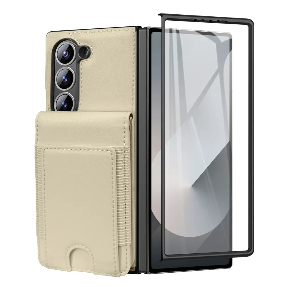 Leather Wallet Case with Screen Protector